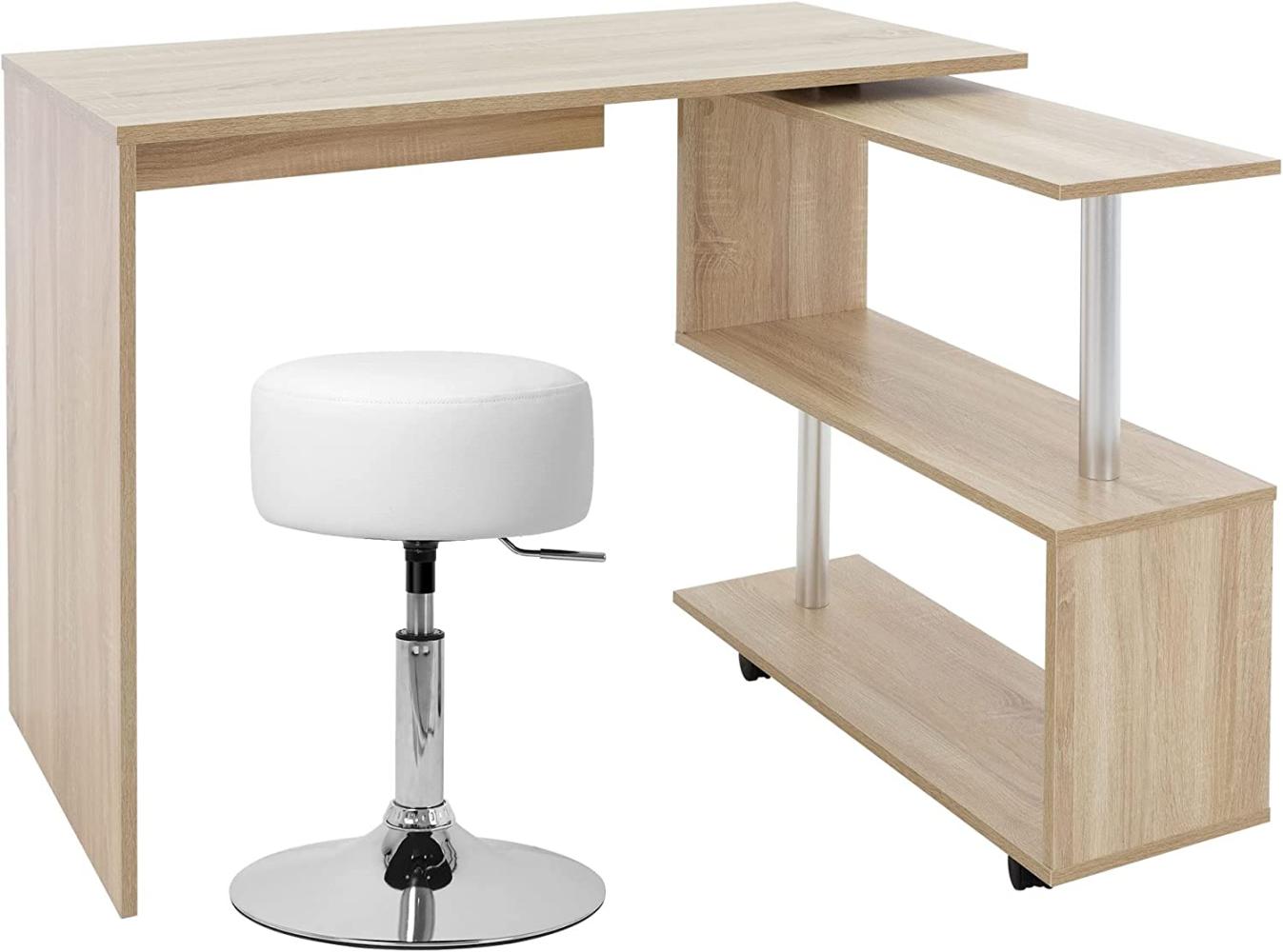 Schreibtisch mit Sitzhocker 150x88x75 cm Sonoma-Eiche aus MDF ML-Design Bild 1