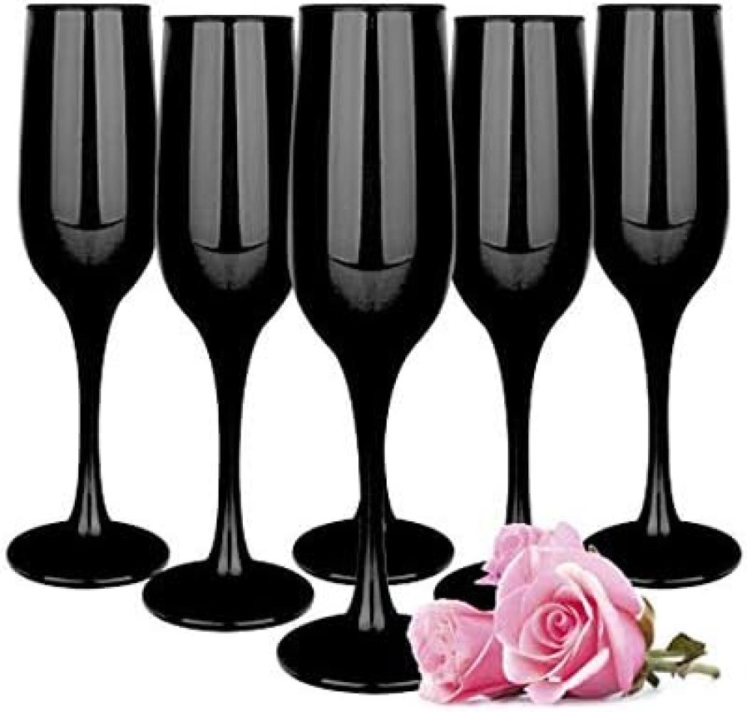 6 schwarze Sektgläser 200ml Sektkelche Champagner Prosecco Sektglas Proseccoglas Bild 1