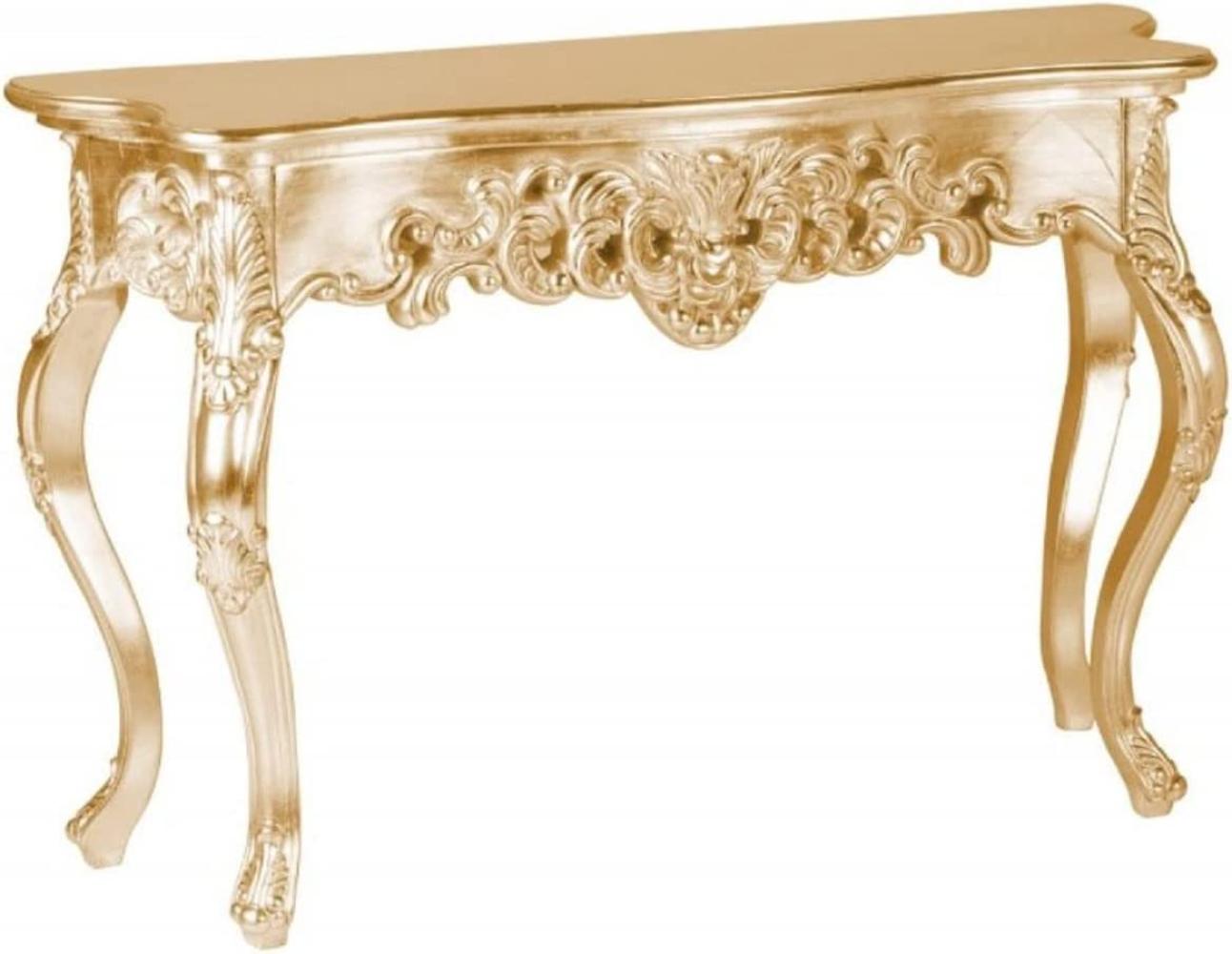 Casa Padrino Barock Konsole Gold - Handgefertigter Konsolentisch mit edlen Verzierungen - Barock Möbel Bild 1