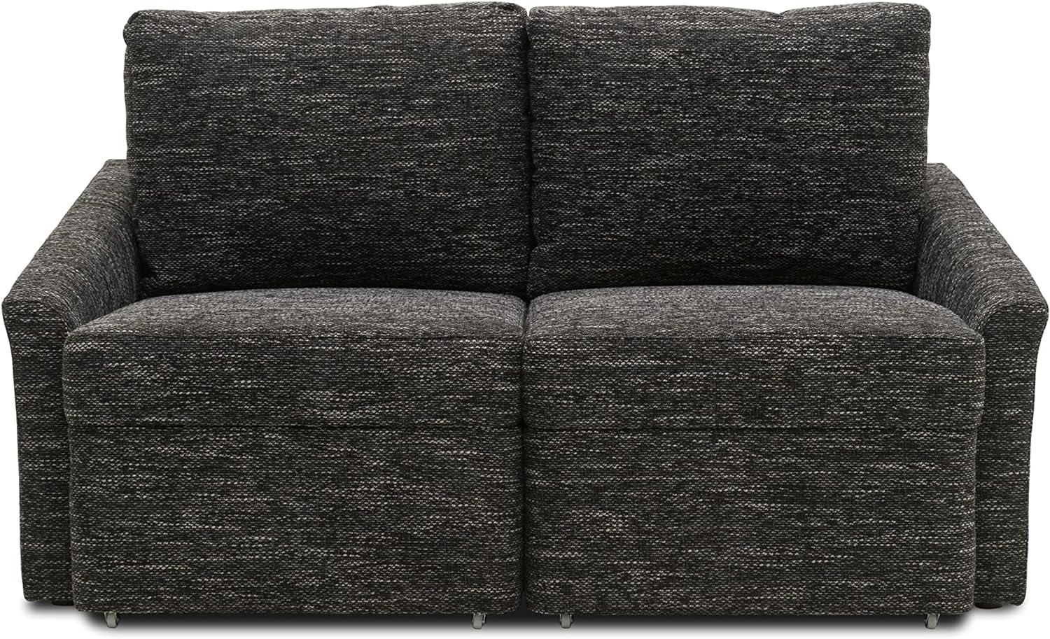 DOMO. collection Relax Couch | Dauerschläfer Boxspring Sofa mit Schlaffunktion | 2-Sitzer Schlafsofa Gästebett | 168 x 96 x 86 cm | schwarz Bild 1