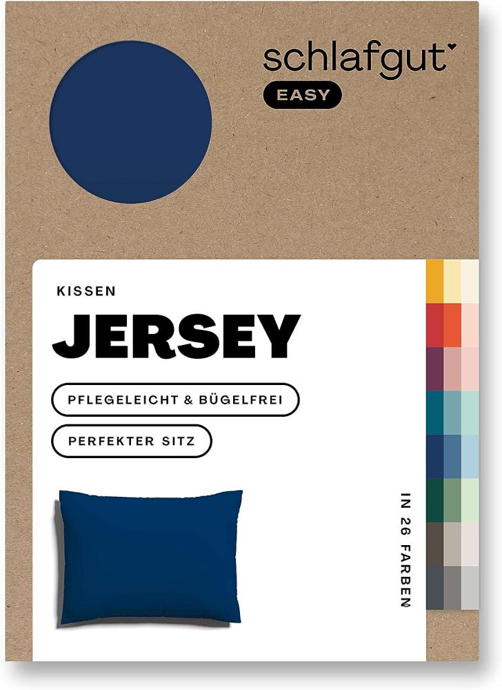 Schlafgut Kissenbezug EASY Jersey | Kissenbezug einzeln 40x60 cm | blue-deep Bild 1