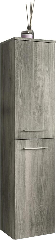 Badezimmer Hochschrank York in grau Rauchsilber 30 x 136 cm Bild 1