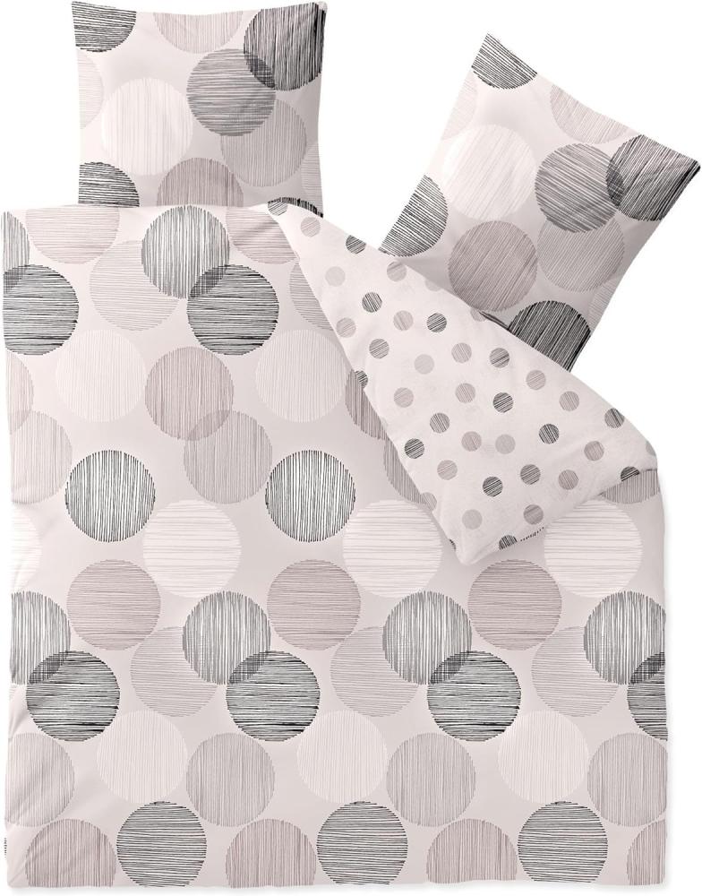 CelinaTex Touchme Biber Bettwäsche 200 x 200 cm 3teilig Baumwolle Bettbezug Filia Punkte beige weiß grau anthrazit Bild 1