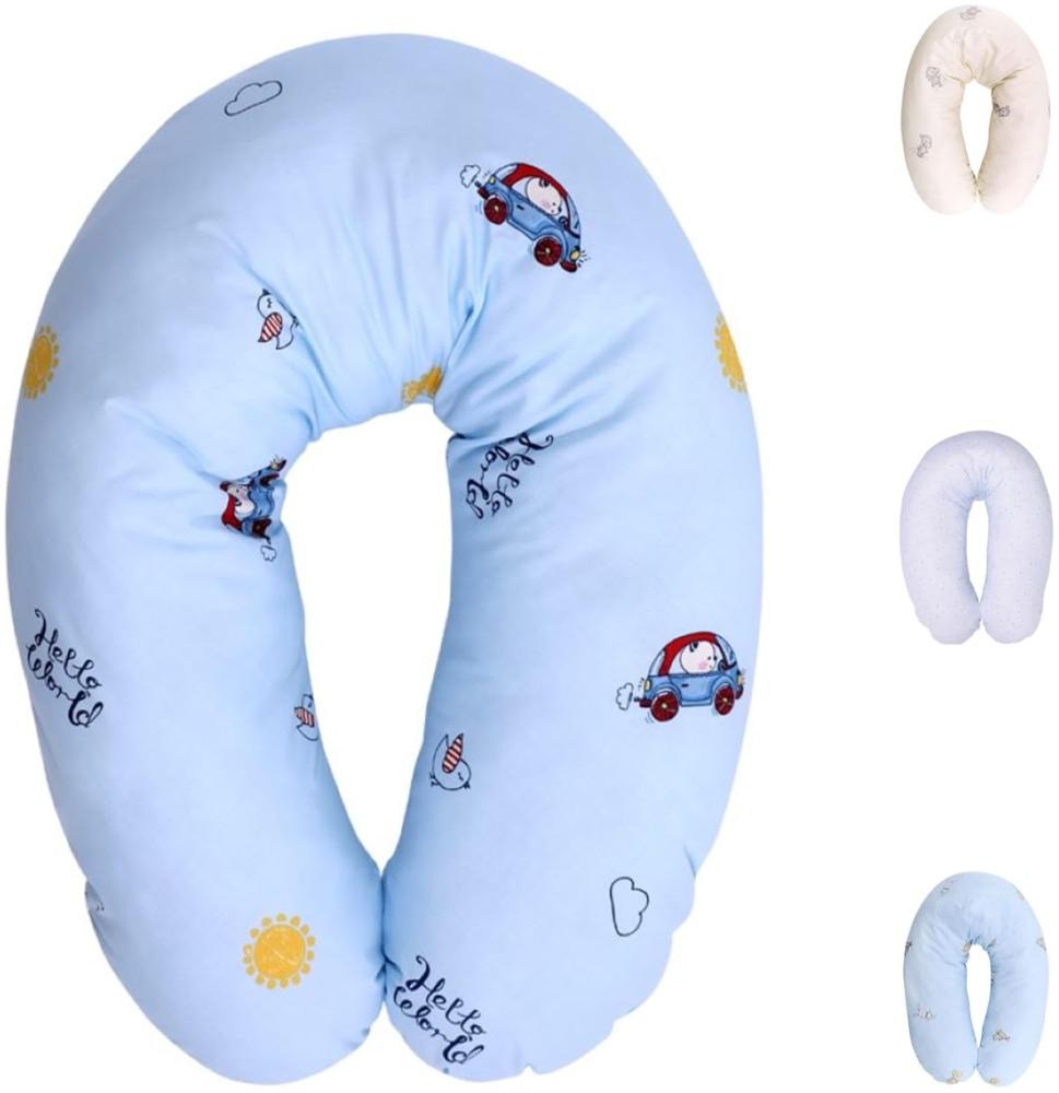 Lorelli Stillkissen Schwangerschaftskissen, 100% Baumwolle, 190 cm lang blau Bild 1