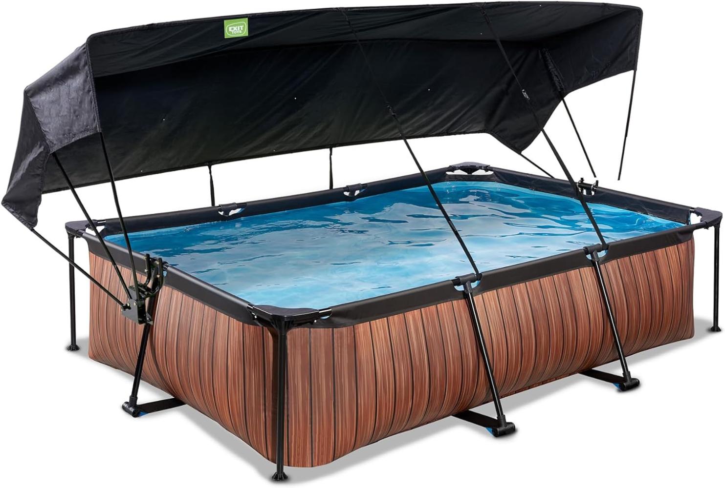 EXIT Wood Pool mit Sonnensegel und Filterpumpe - braun 300x200x65cm Bild 1