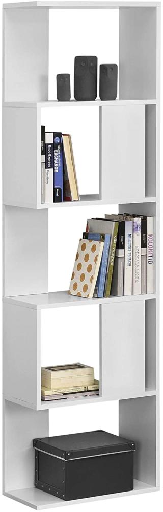 Bücherregal Aneby 159x45x24cm mit 5 Ablageflächen Weiß [en. casa] Bild 1