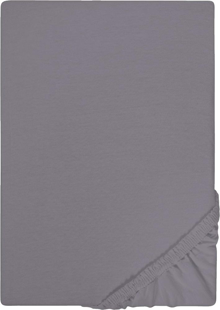 Castell Jersey-Stretch Spannbettlaken 180x200 cm - 200x200 cm Silber - Grau Bild 1
