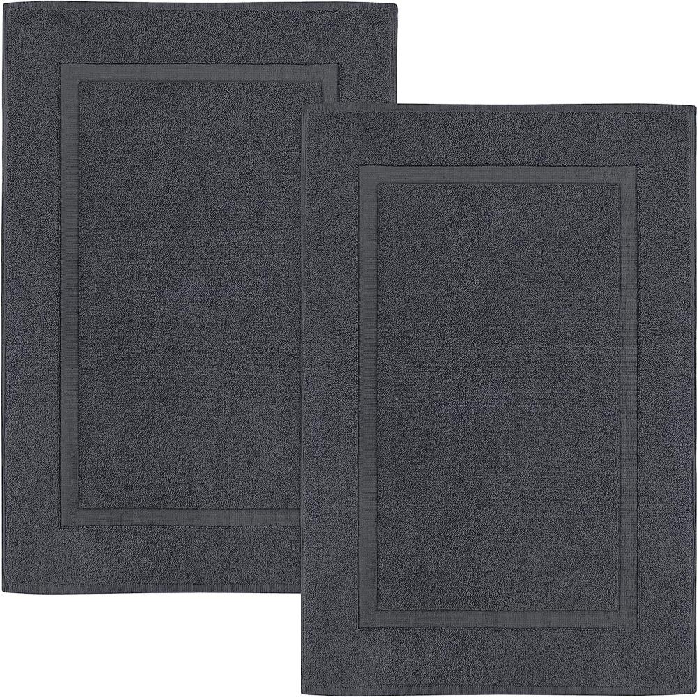 Utopia Towels Waschbare Badematte aus Baumwolle, 53,3 x 86,4 cm, Dunkelgrau, 2 Stück Bild 1