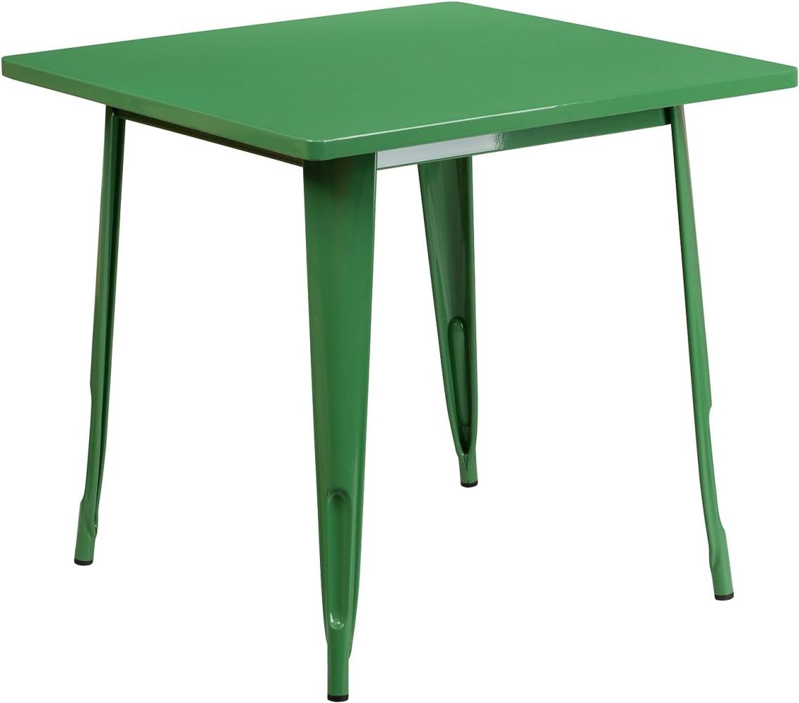Flash Furniture Felix Tisch für Innen- und Außenbereich, quadratisch, Metall, 80 cm, Grün Bild 1