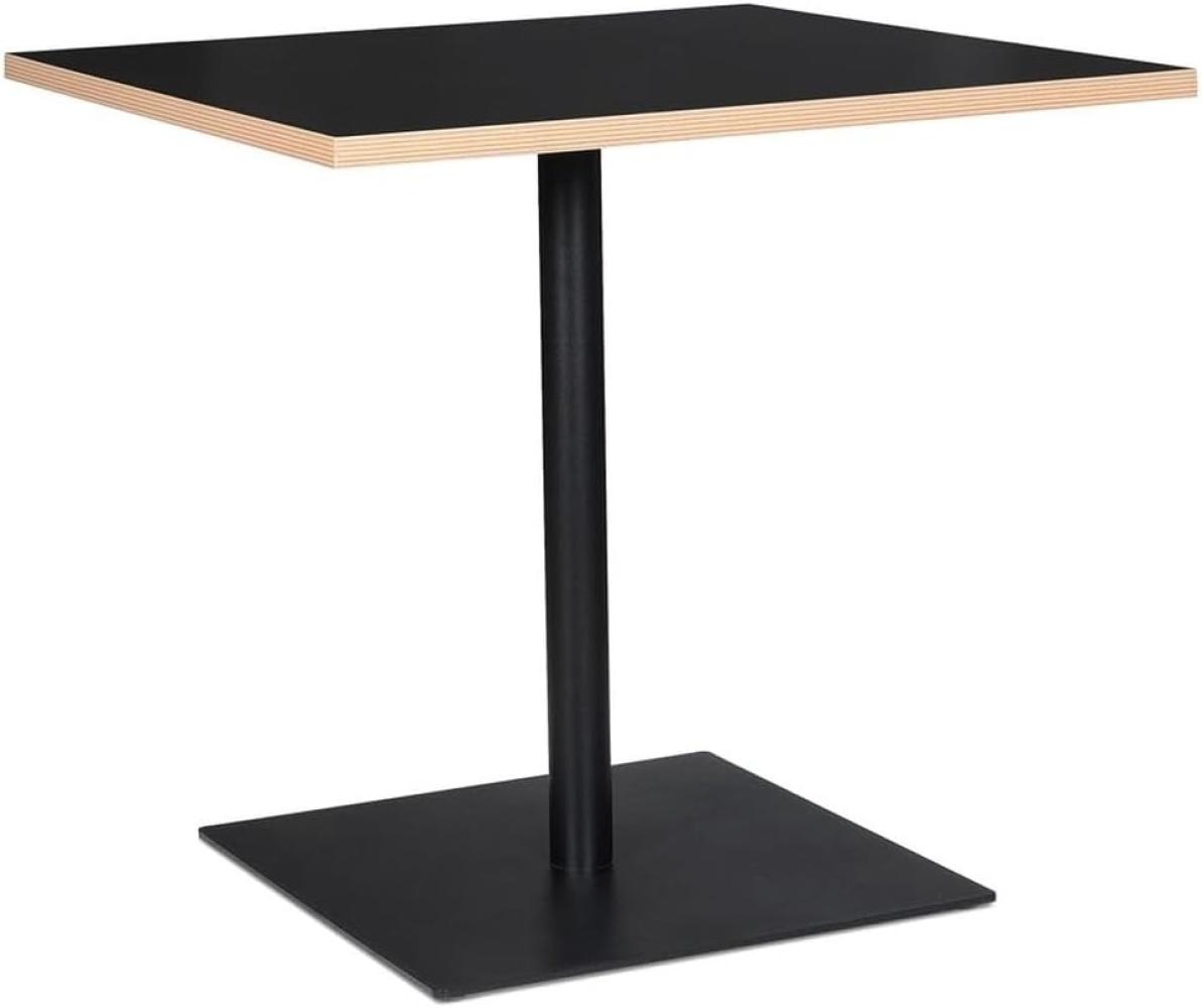 Quadratischer Tisch aus Holz & Metall, 80 cm, Stabil & Pflegeleicht, Ideal für Küche und Gastronomie – "LORAXI" Kollektion. Farbe: Schwarz. Größe: 80x80x75,5 cm Bild 1