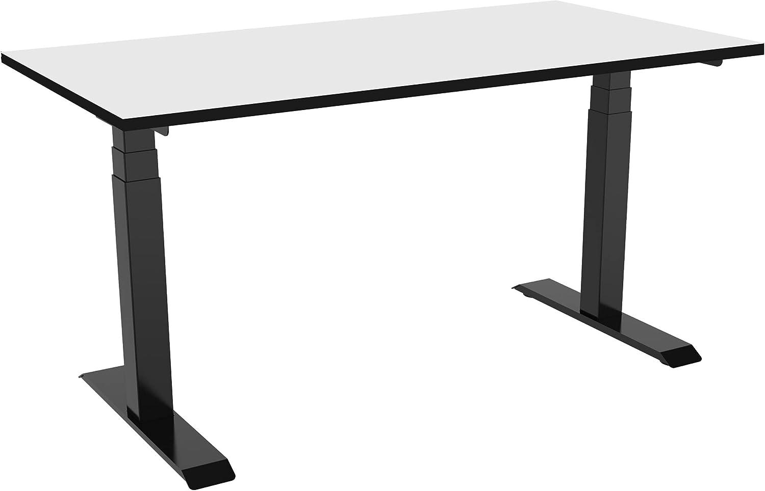 celexon elektrisch höhenverstellbarer Schreibtisch Professional eAdjust-58123 - schwarz, inkl. HPL Tischplatte 125 x 75 cm Bild 1