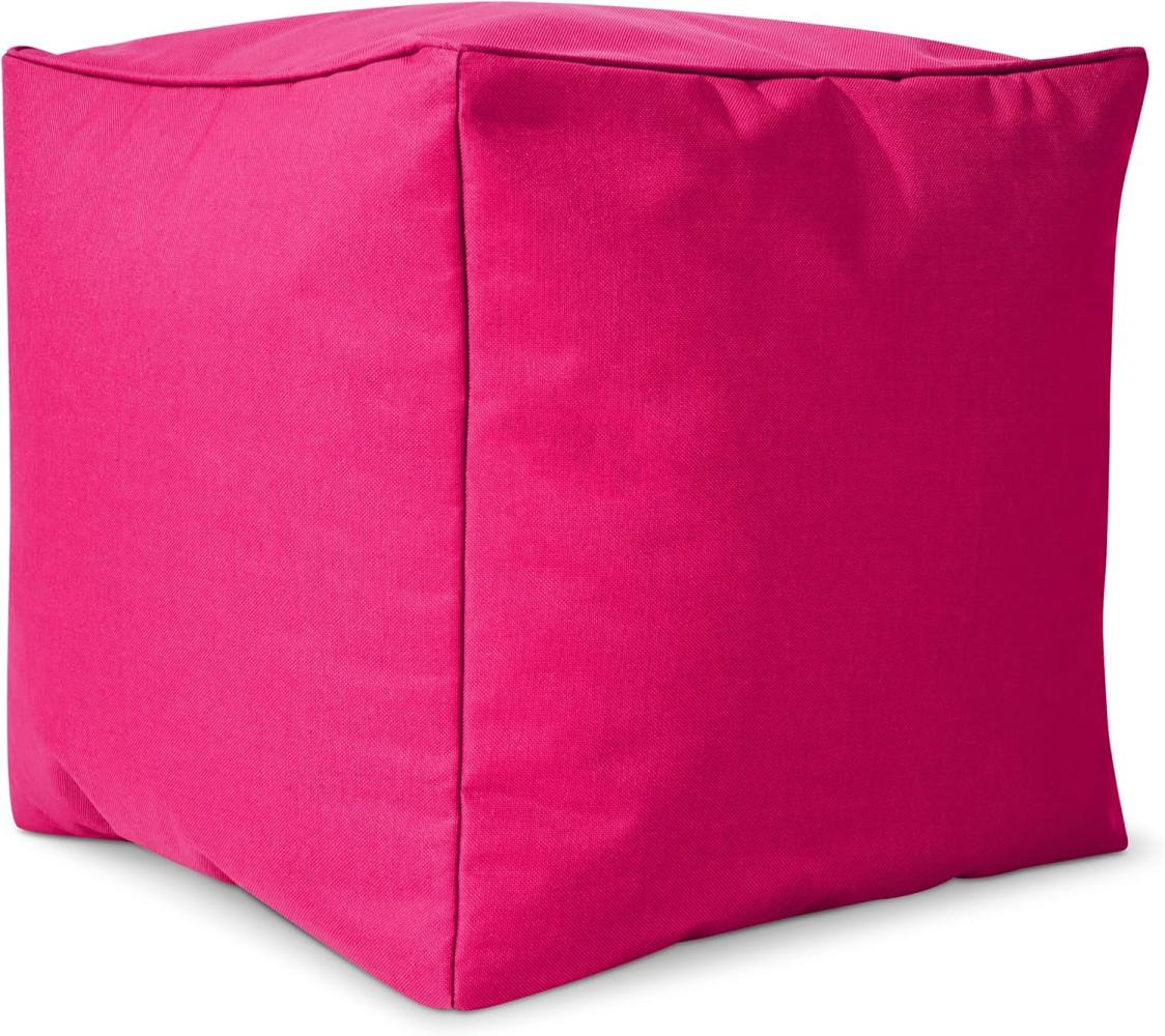 Green Bean© Sitzsack-Hocker "Cube" 40x40x40cm mit EPS-Perlen Füllung - Fußhocker Sitz-Pouf für Sitzsäcke - Sitzhocker Pink Bild 1