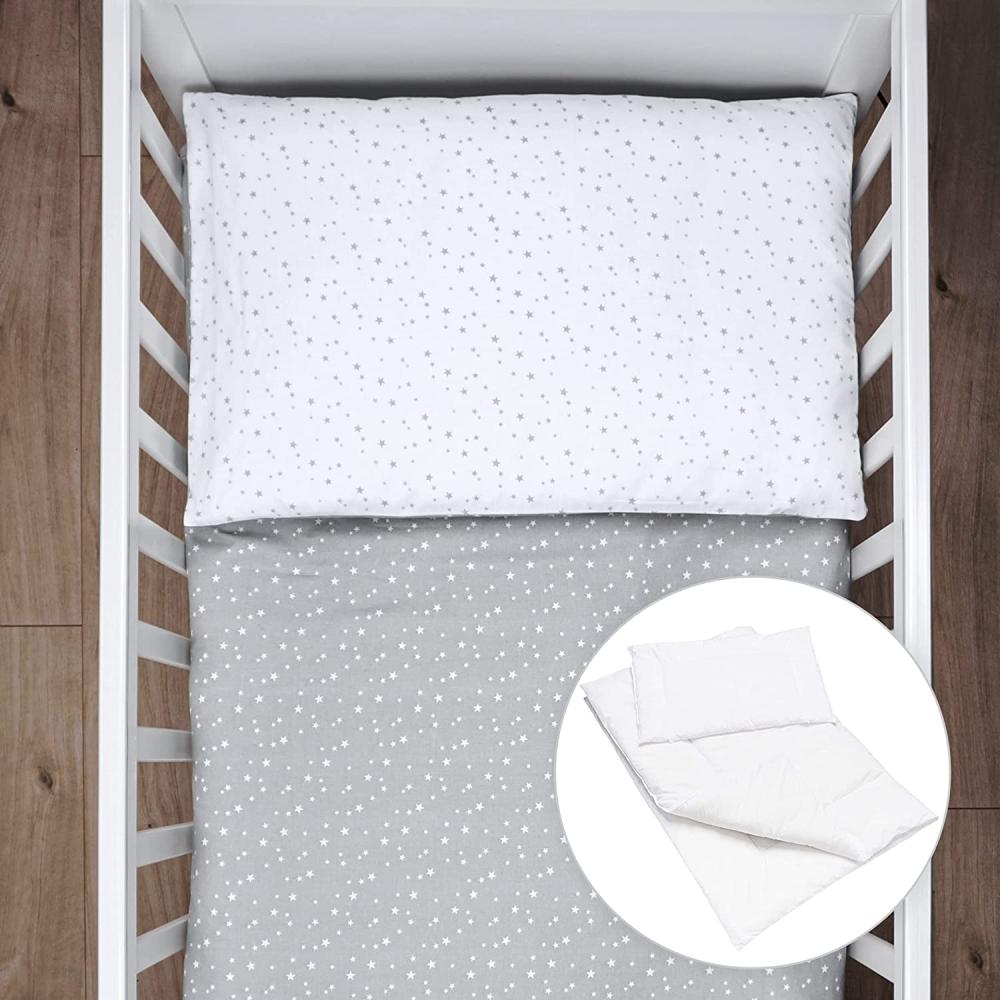 Baby Comfort 4-teiliges Bettwäsche für Kinder 120x90 cm Steppdecke und Kissen, Bettbezug und Kissenbezug Bild 1
