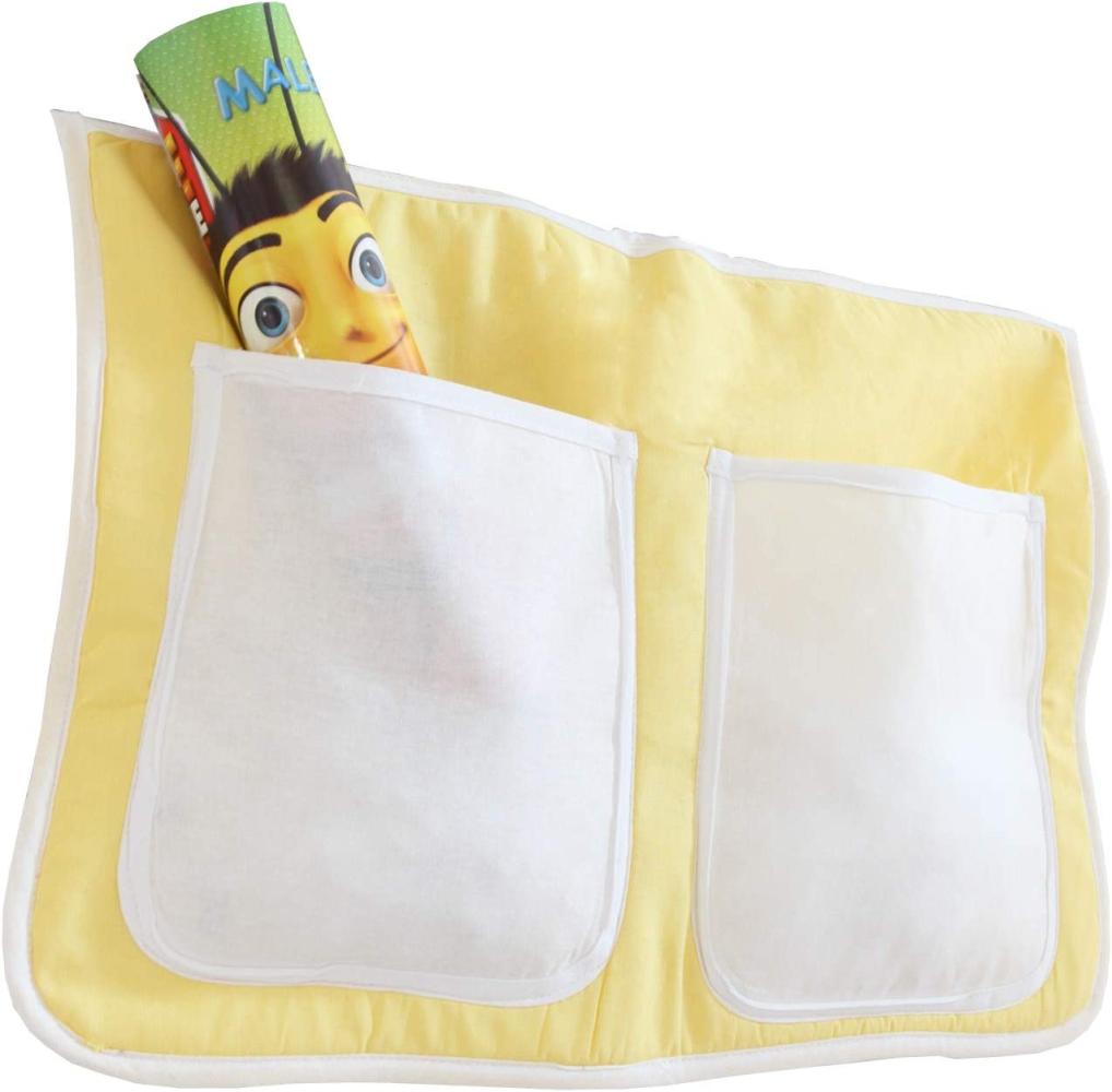 Ticaa Bett-Tasche für Hoch- und Etagenbetten - gelb-weiß Bild 1