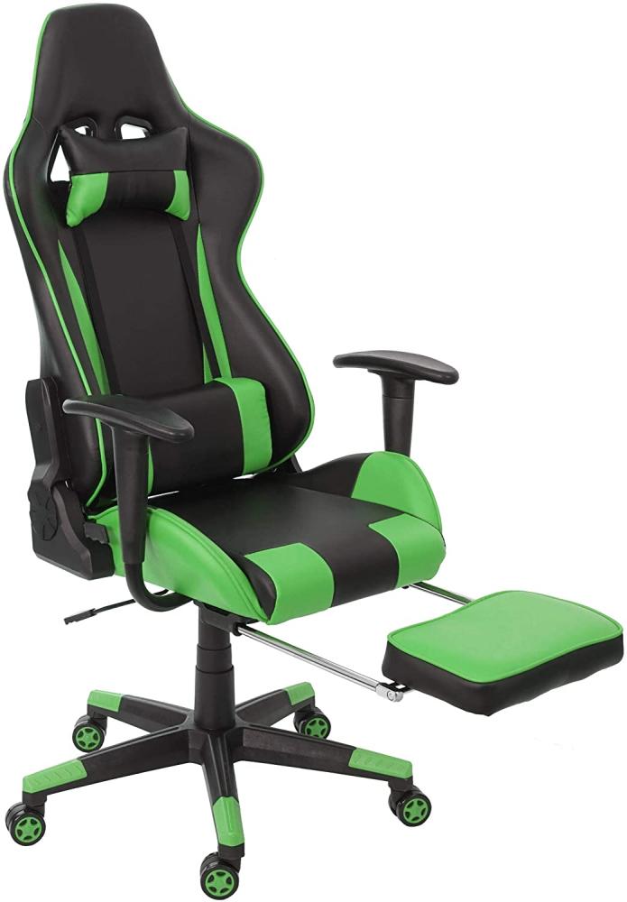Relax-Bürostuhl HWC-D25 XXL, Schreibtischstuhl Gamingstuhl, 150kg belastbar Fußstütze ~ schwarz/grün Bild 1