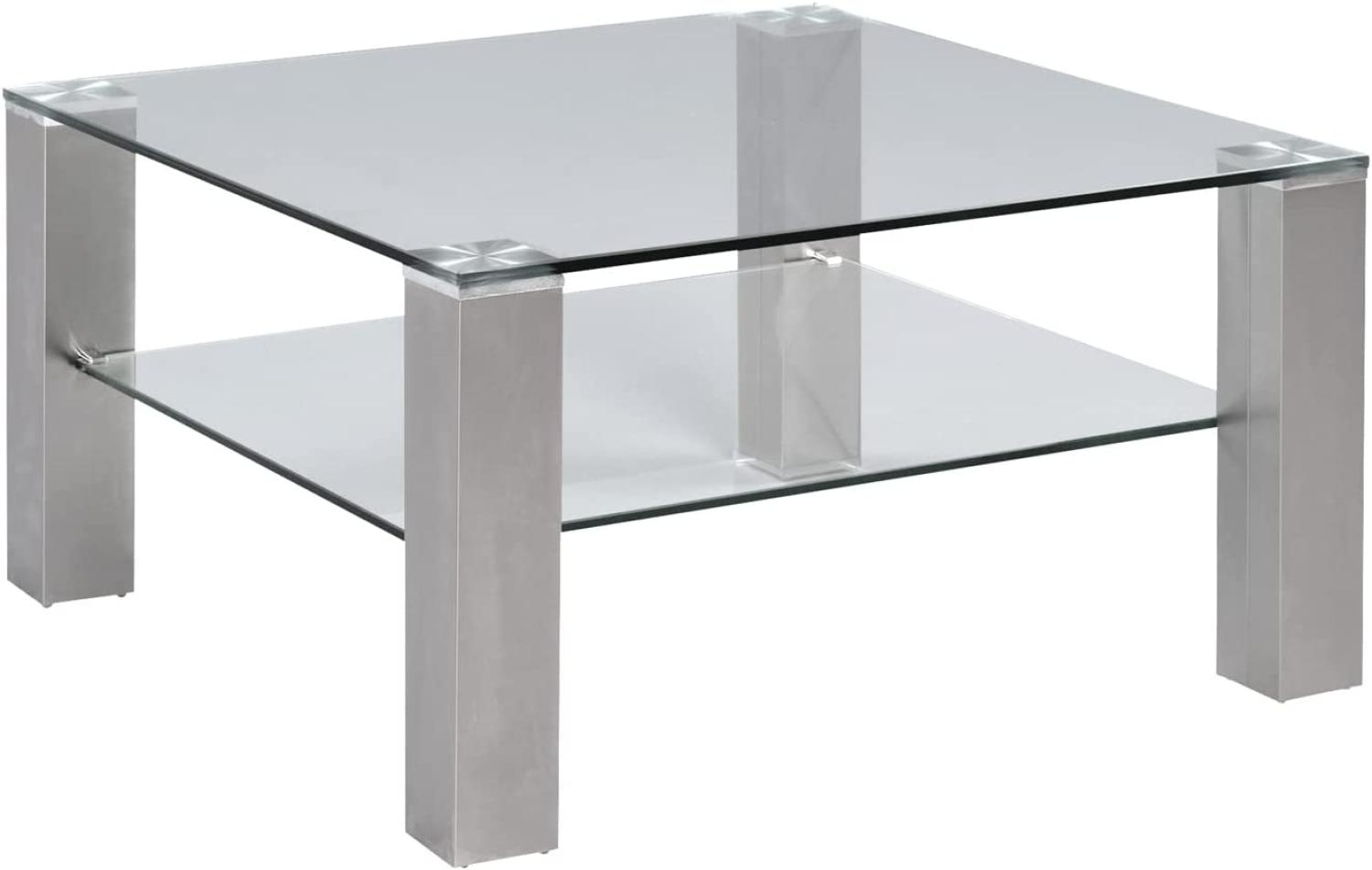 Couchtisch CILO 1 Tisch modern Glas Edelstahl Metall Bild 1