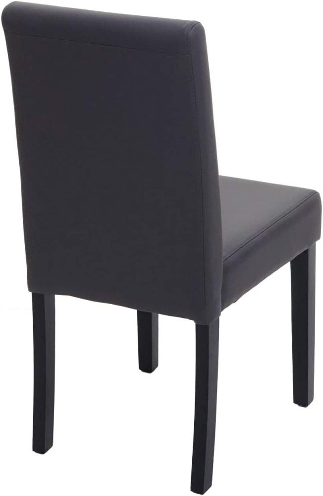 6er-Set Esszimmerstuhl Stuhl Küchenstuhl Littau ~ Kunstleder, grau matt, dunkle Beine Bild 1