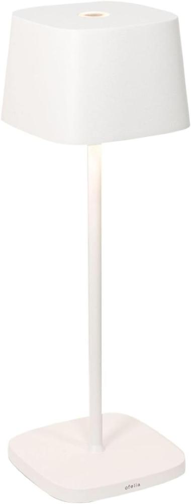 Zafferano, Ofelia Lampe, Kabellose, Wiederaufladbare Tischlampe mit Touch Control, Auch für den Außenbereich Geeignet, Dimmer, 2200-3000 K, Höhe 29 cm, Farbe Weiß Bild 1
