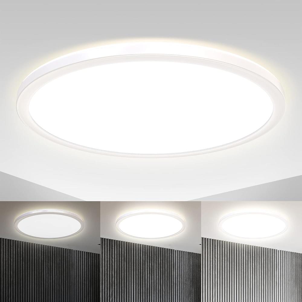 LED Panel Deckenlampe dimmbar ultraflach Deckenleuchte Wohnzimmer Flur weiß Bild 1