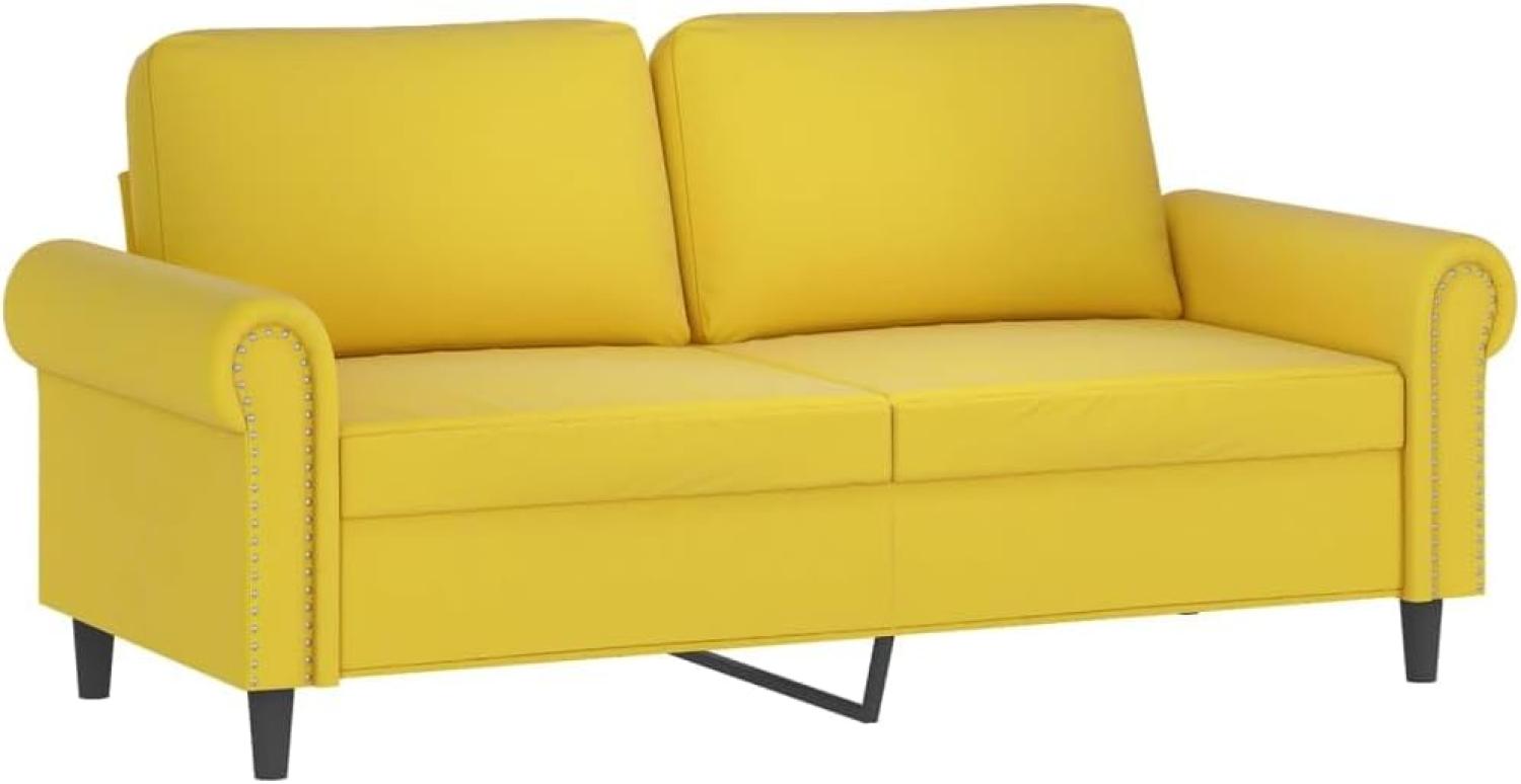 2-Sitzer-Sofa Gelb 140 cm Samt (Farbe: Gelb) Bild 1