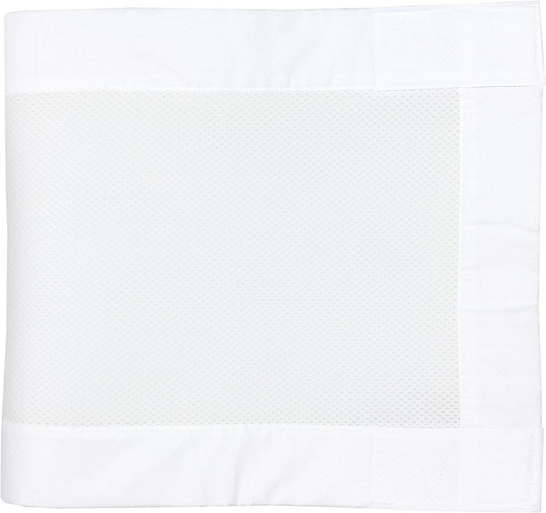 TupTam Gitterstäbe Schutz Netz Babybett Nestchen 3D Mesh 2er Pack, Farbe: Weiß, Größe: ca. 128 x 30 cm (für Babybett 140x70) Bild 1