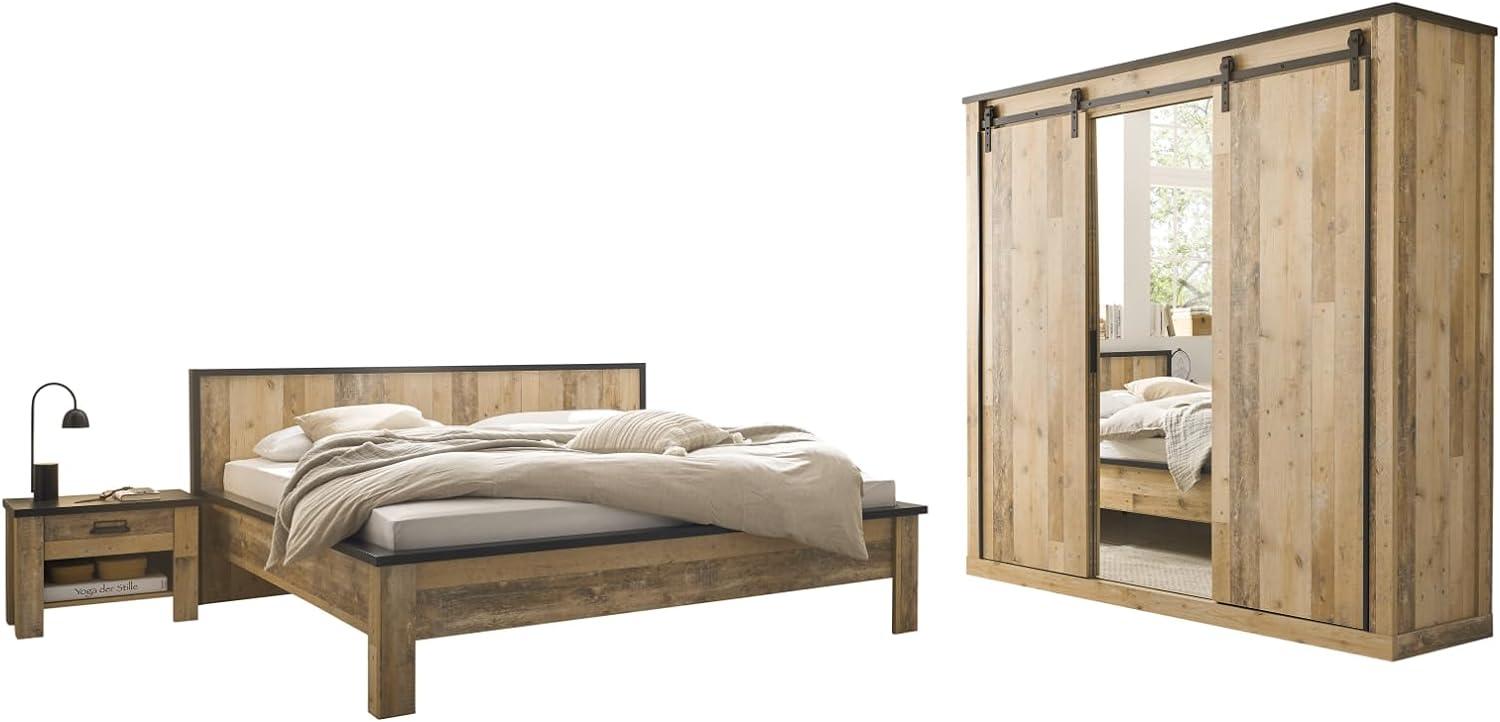 Schlafzimmer komplett Set Stove in Used Wood hell Liegefläche 180 x 200 cm Bild 1