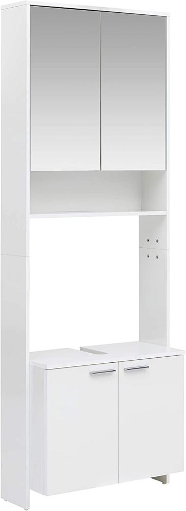 SCHILDMEYER Waschbeckenschrank Badschrank Unterschrank Spiegel 68,5x197,2x32cm Bild 1