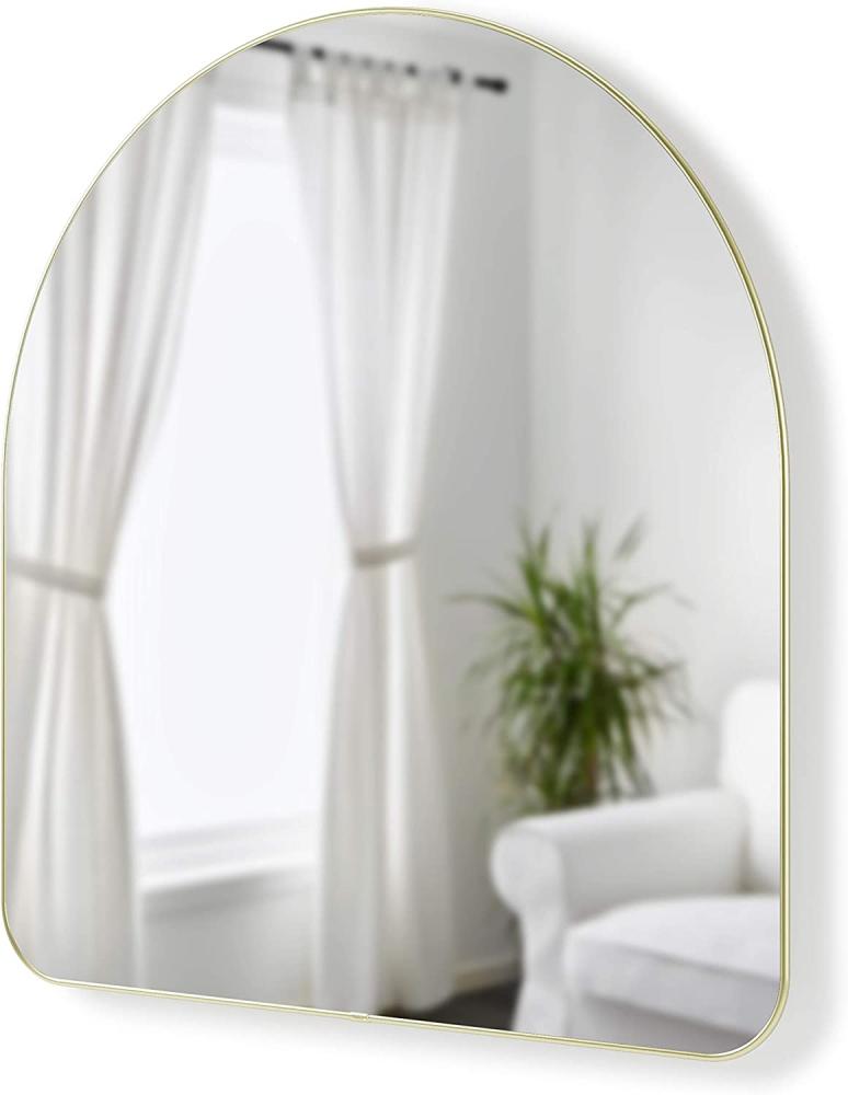 Umbra Wandspiegel Hubba, gewölbter Hängespiegel, Spiegelglas, Messing, 86 x 91 cm, 1017061-104 Bild 1