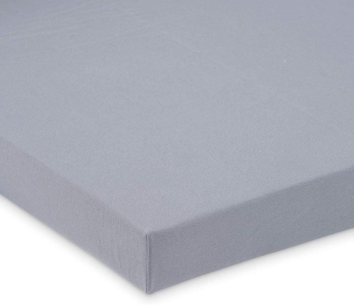 FabiMax BIO-Baumwolle Jersey Spannbettlaken für Beistellbett und Wiege, 90 x 55 cm, grau Bild 1