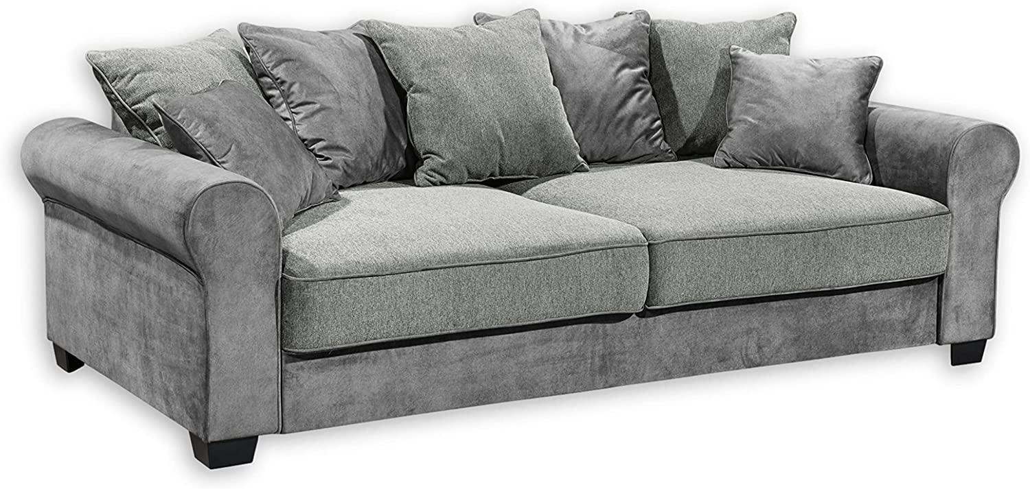 AURELIA Bequemes Schlafsofa mit Bettkasten, Stoffbezug Grau - Klappbares Sofa 2-farbig mit Schlaffunktion - 247 x 95 x 125 cm (B/H/T) Bild 1