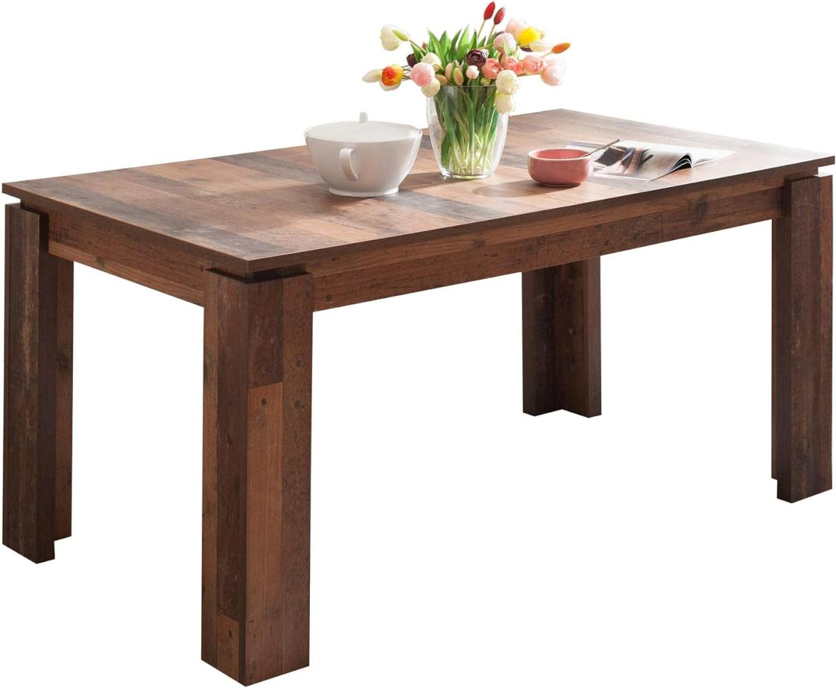 trendteam smart living Esszimmer Küchentisch, Esstisch Tisch Universal, 160 x 77 x 90 cm in Old Wood mit Ausziehfunktion Bild 1