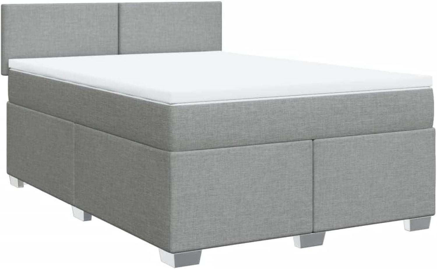 Boxspringbett mit Matratze Hellgrau 140x190 cm Stoff 3288176 Bild 1