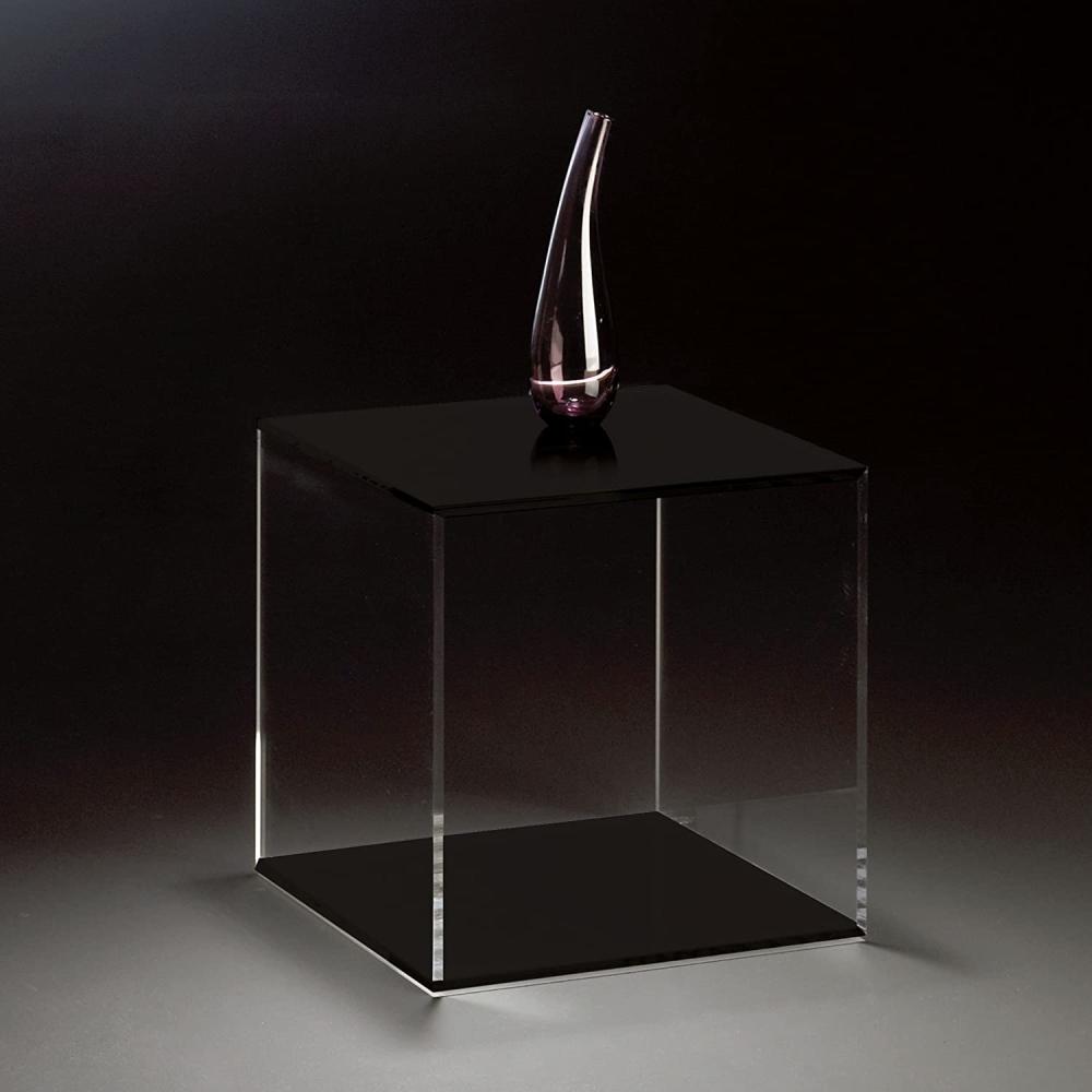 Hochwertiger Acryl-Glas Würfel, klar / schwarz, 35 x 35 cm, H 35 cm, Acryl-Glas-Stärke 8 mm Bild 1