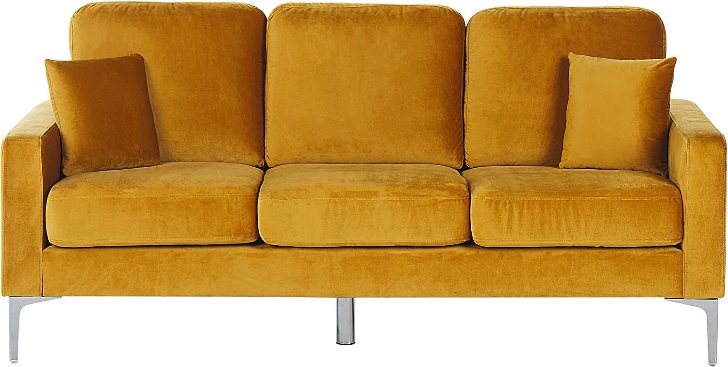3-Sitzer Sofa Samtstoff senfgelb GAVLE Bild 1