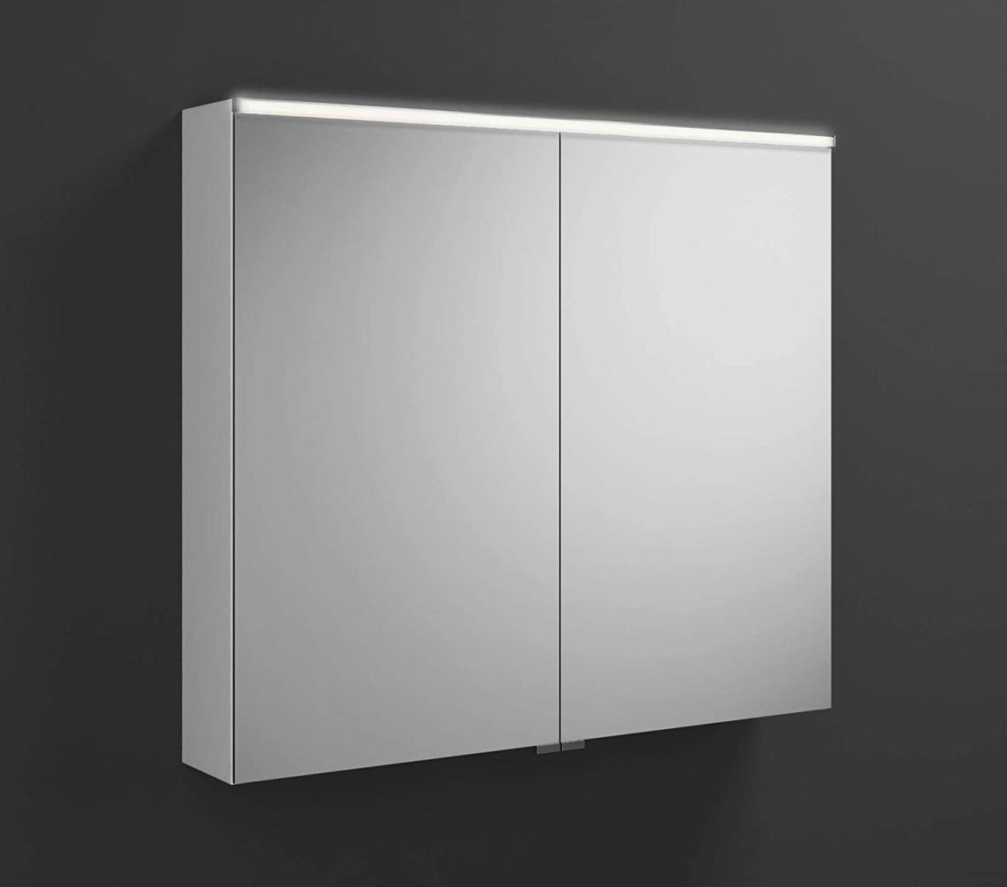 Burgbad Eqio Spiegelschrank mit horizontaler LED-Beleuchtung, 2 Türen, 900x800mm, SPGS090, Korpus: Weiß Hochglanz - SPGS090F2009 Bild 1