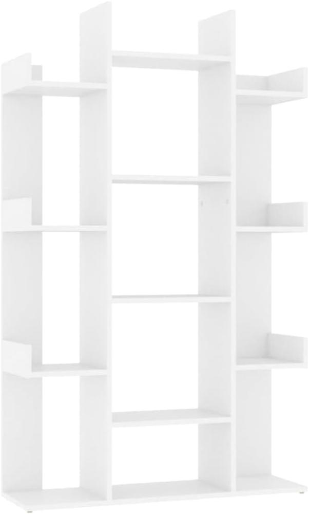 vidaXL Bücherregal Weiß 86x25,5x140 cm Spanplatte Bild 1