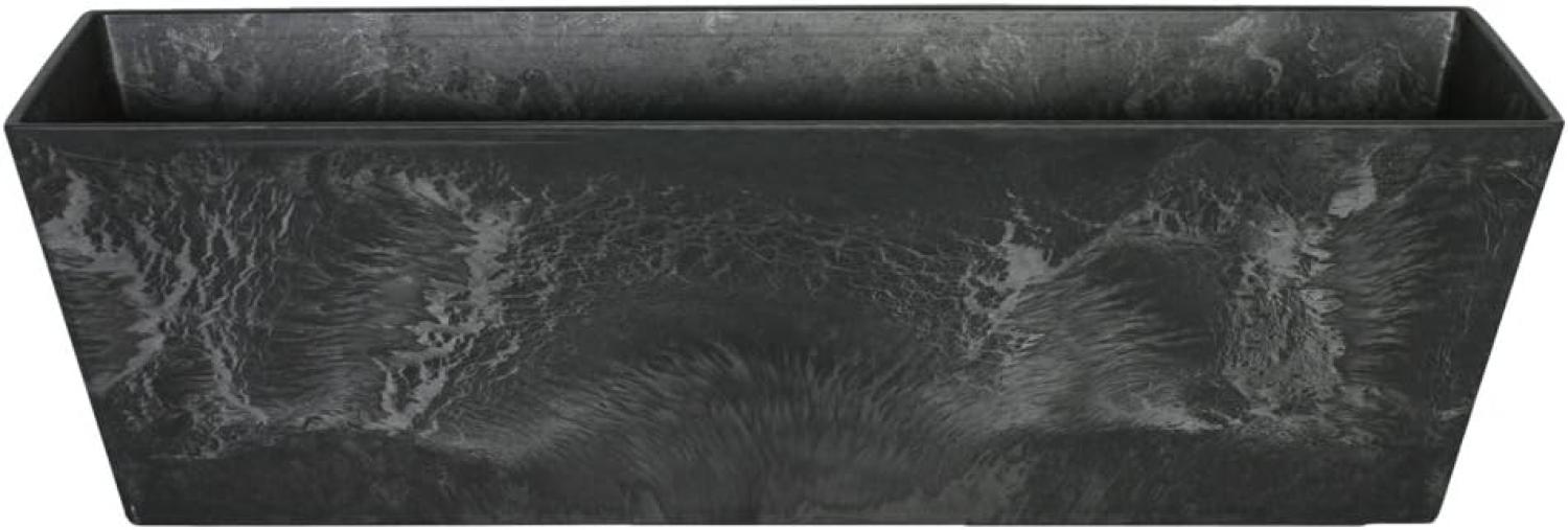 Artstone Pflanzgefäß Balkonkasten Ella, frostbeständig und leichtgewichtig, Schwarz, 74x17x17cm Bild 1