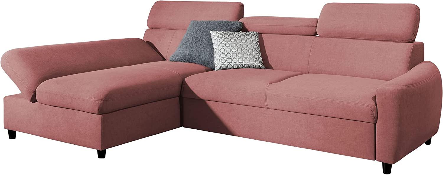 99rooms Litos Ecksofa Velours ESITO Rosa Links ohne Bild 1