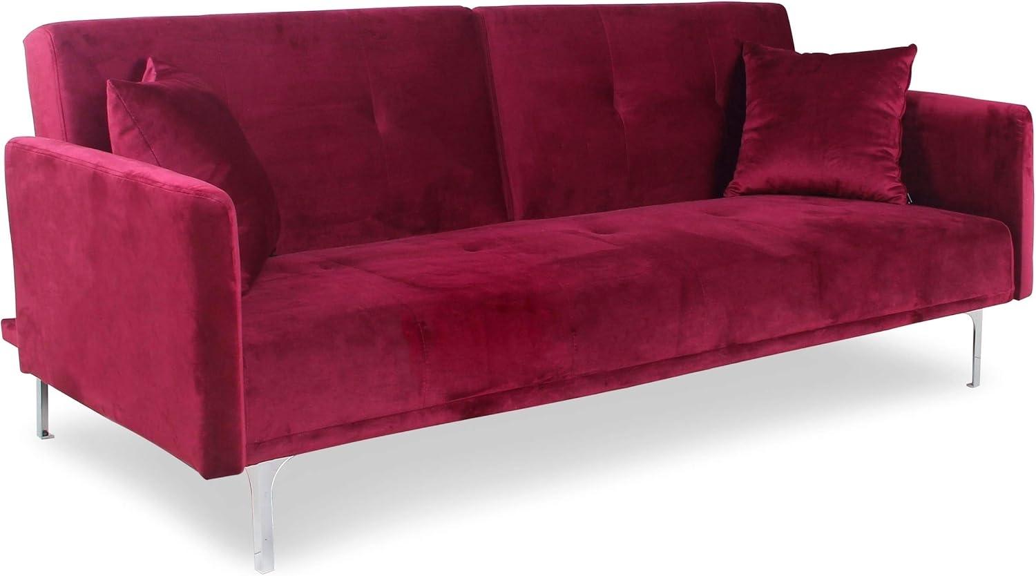 Menzzo Velours Sofa Carla rot 191 Bild 1