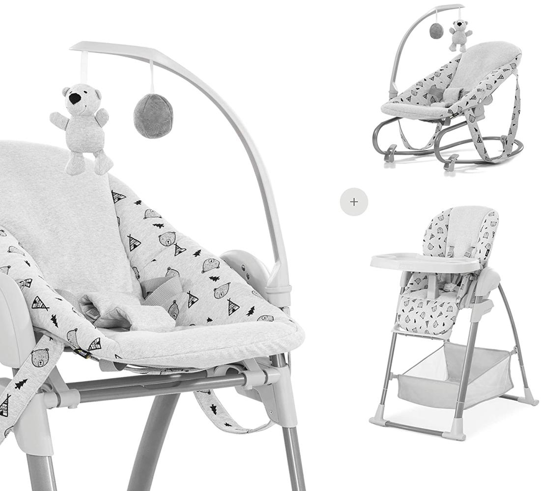 Hauck Kombihochstuhl »Sit N Relax 3in1, Nordic Grey«, mit Neugeborenenaufsatz und Wippengestell Bild 1