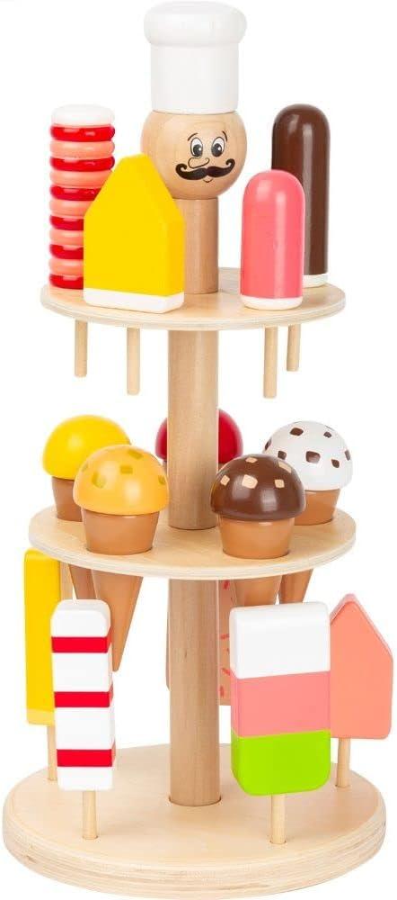small foot 11488 Eisständer Luigi Gelato aus Holz, Zubehör für Kaufmannsladen und Kinderküche, mit 15 Eissorten Spielzeug, Mehrfarbig Bild 1