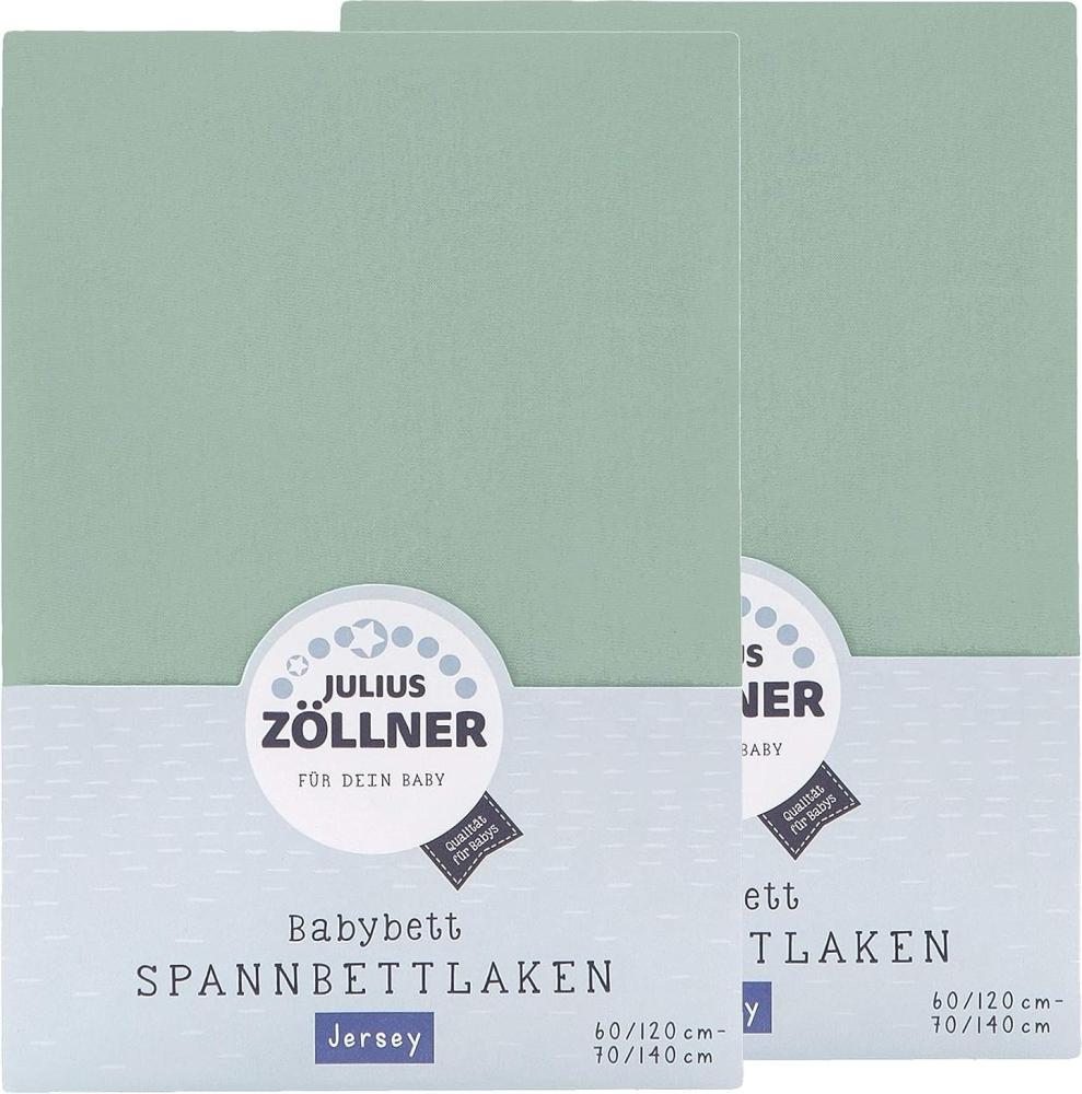 Julius Zöllner Spannbetttuch Jersey 70x140 / 60x120 Salbei Doppelpack Bild 1