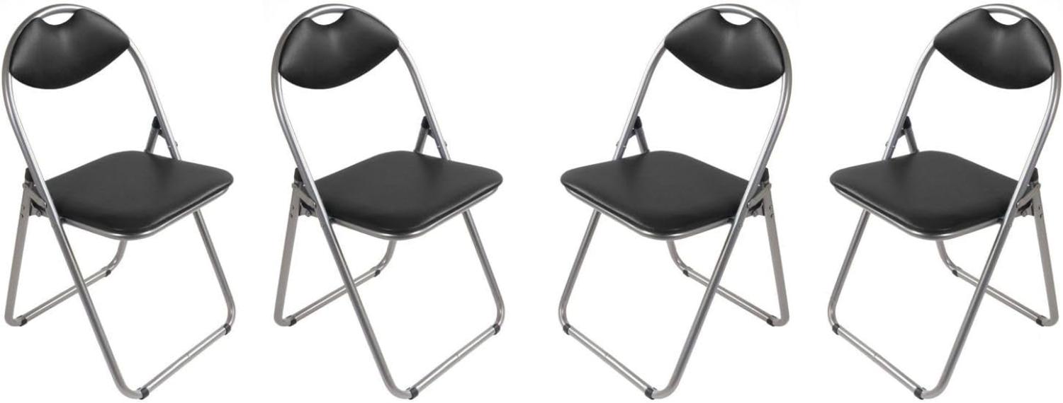 4x Metall Klappstühle schwarz Gästestühle Stuhl Gäste Besucherstuhl Gartenstuhl Bild 1