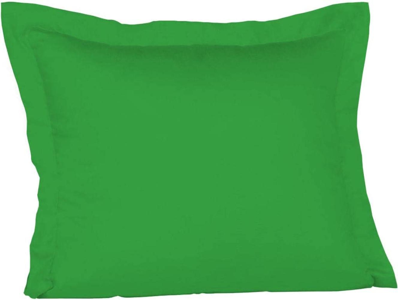 Fleuresse Mako-Satin-Kissenbezug uni colours, 7048 grasgrün, Größe 35x40 cm Stehsaum Bild 1