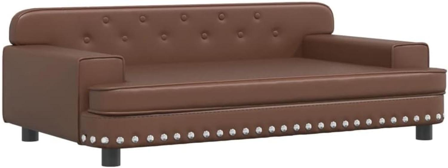 Kindersofa Braun 90x53x30 cm Kunstleder Bild 1