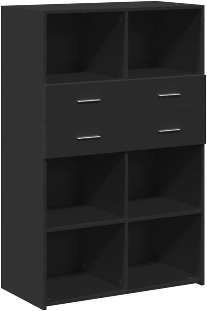 Highboard Schwarz 80x42,5x124 cm Holzwerkstoff 3281386 Bild 1