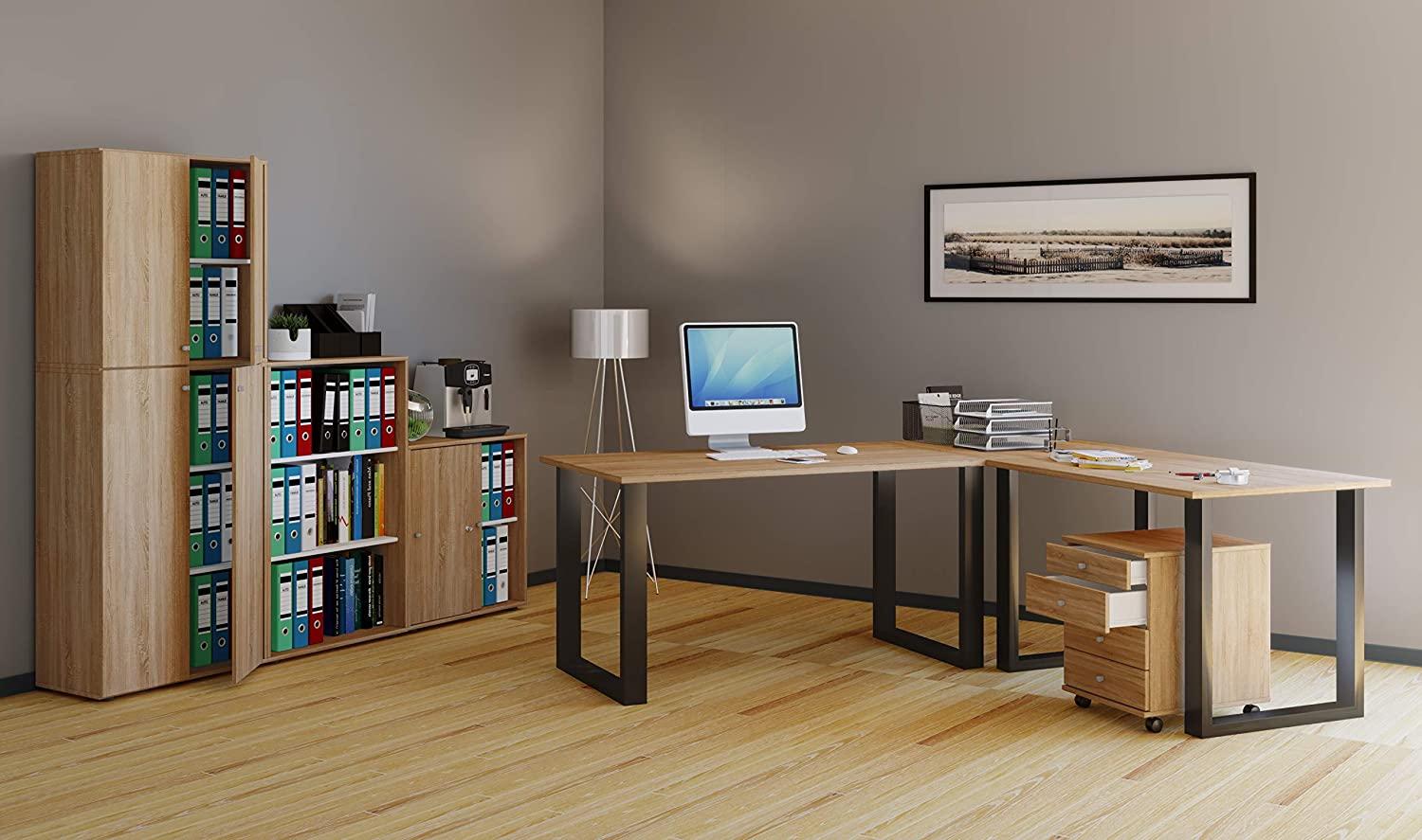 VCM Eck-Schreibtisch Lona 160x160x50 U-Füße Sonoma-Eiche Bild 1