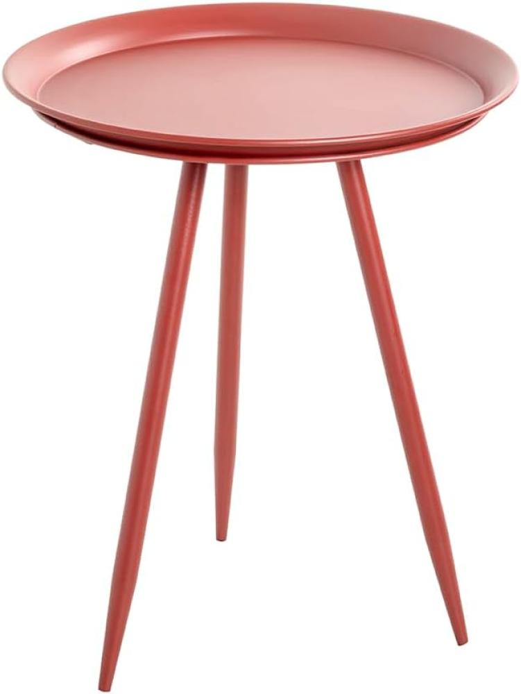 HAKU Möbel Beistelltisch, Metal, rot, Ø 44 x H 54 cm Bild 1