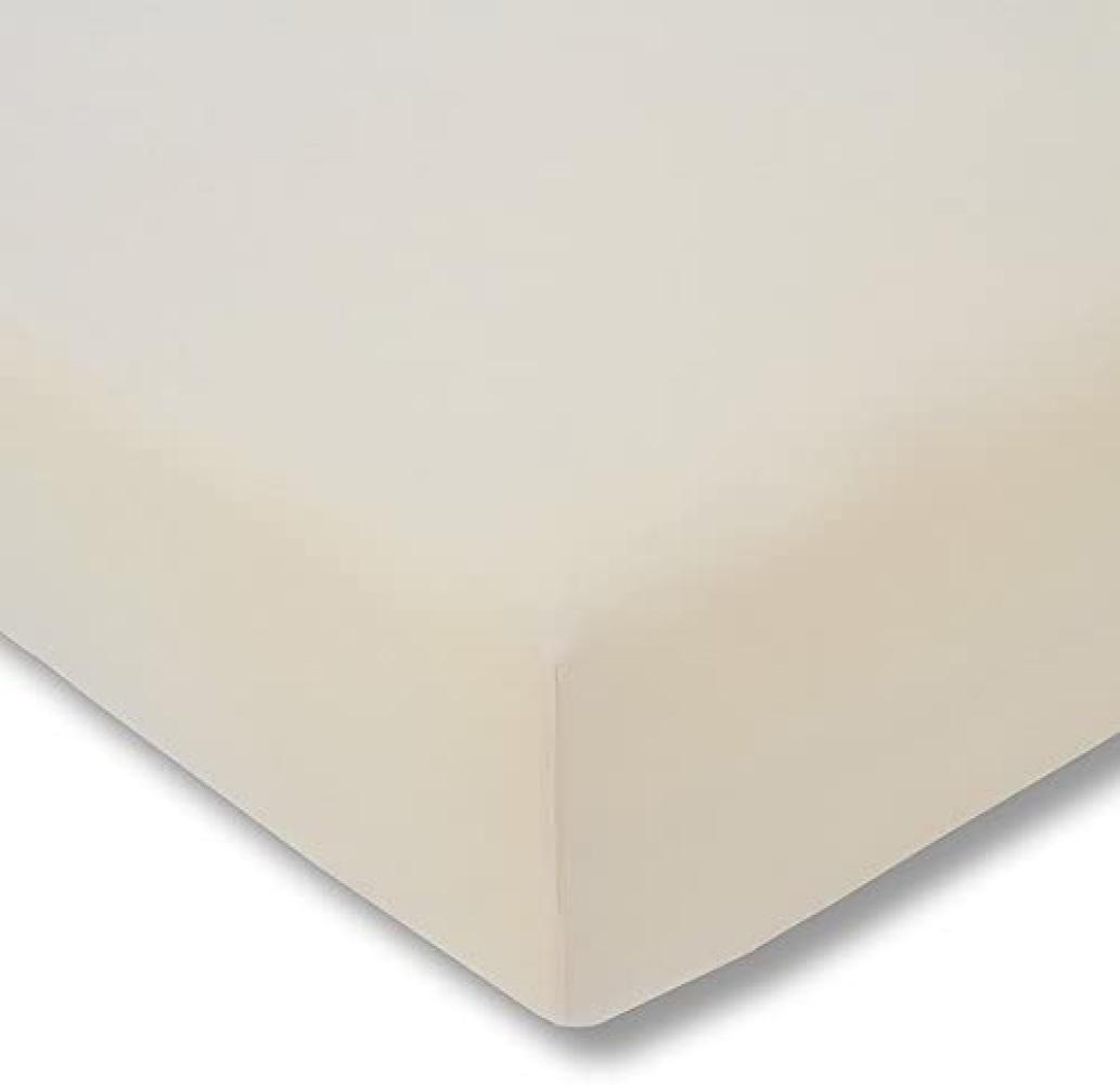 ESTELLA Topper-Spannbetttuch Zwirnjersey | Leinen | 200x200 cm | passend für Topperhöhen von 7-10 cm | trocknerfest und bügelfrei | 97% Baumwolle 3% Elastan Bild 1