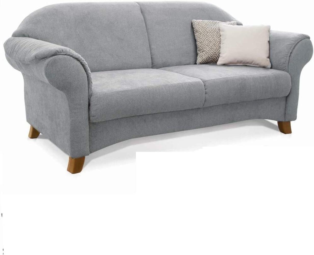 Cavadore 2-Sitzer Sofa Maifayr mit Federkern / Moderne 2-sitzige Couch im Landhausstil mit Holzfüßen / 164 x 90 x 90 / hellgrau Bild 1